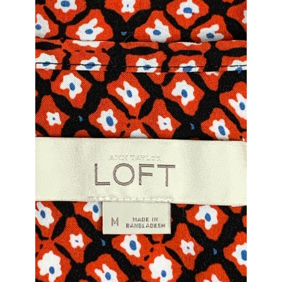 FREE Ann Taylor Red Peasant Boho Blouse Spring Summer Professional Career Resort - Picture 9 of 11